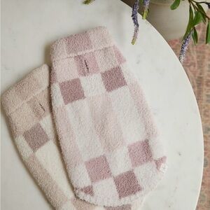 NWT Barefoot Dreams Cozychic checkerboard pet dog sweater XS